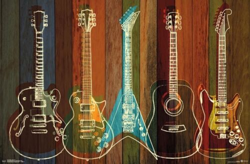 GUITARS - WALL OF ART POSTER - 22x34 - MUSIC 17051