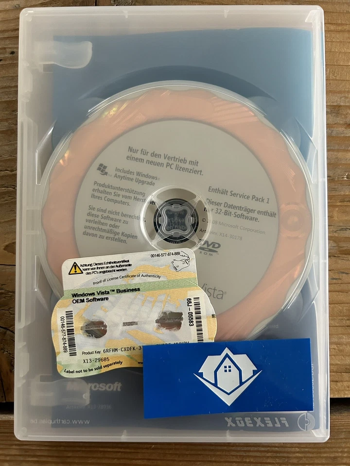 Microsoft Windows Vista Business SP1 , 32 Bit OEM / Deutsch mit MwSt-Rechnung - Bild 2 von 2