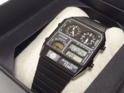 CITIZEN ANA-DIGI TEMP JG2105-93E Black Men's Watch New in