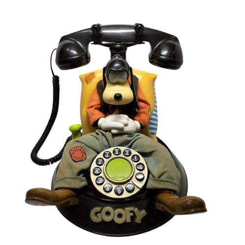 未使用珍品 TELEMANIA ディズニー グーフィー アニメーション電話 Disney Goofy Telemania Talking Telephone Black Phone | eBay