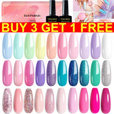 5A-STAR 10PCS Nail Gel Polish Set Soak off UV LED Colour Top Base Coat Nail Varnish Gift