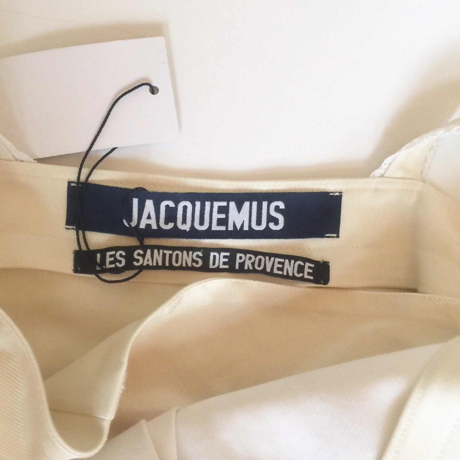 JACQUEMUS MINI ABITO JACQUEMAS FR 36 PRIMAVERA 2017 RUNWAY BIANCO AVORIO CREMA PIZZO FINITURA NUOVO CON ETICHETTE