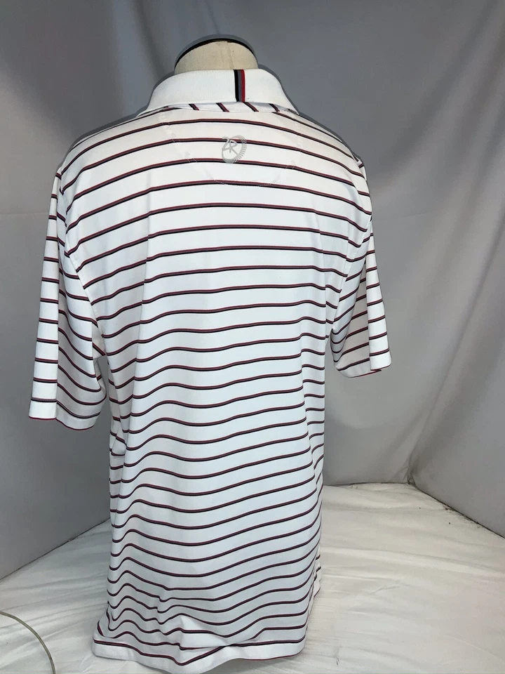 Polo de golf Zero Restriction Tour Series M blanco rojo azul a rayas YGI J0-330 Foto 4 de 4