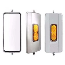 Fortpro 6 1/2"x16" Stainless Steel West Coast Heated Mirror with Clearance LED L