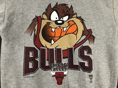 Vintage Chicago Bulls Taz Sweatshirt Youth Size 16/18 Gray