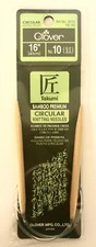 Clover Takumi Bamboo Circular Knitting Needles 16"-Size 10/6mm