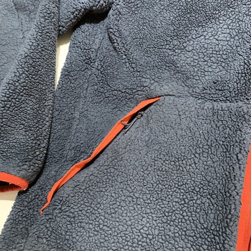 The North Face Deep Pile Fleece Mens Full Zip Jacket Hiking Navy Blue Red XL - Picture 5 of 19