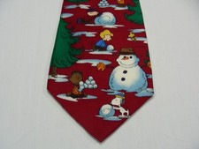 PEANUTS - THE PERFECT SNOWMAN - VINTAGE - MADE IN USA - 100 SILK NECK TIE