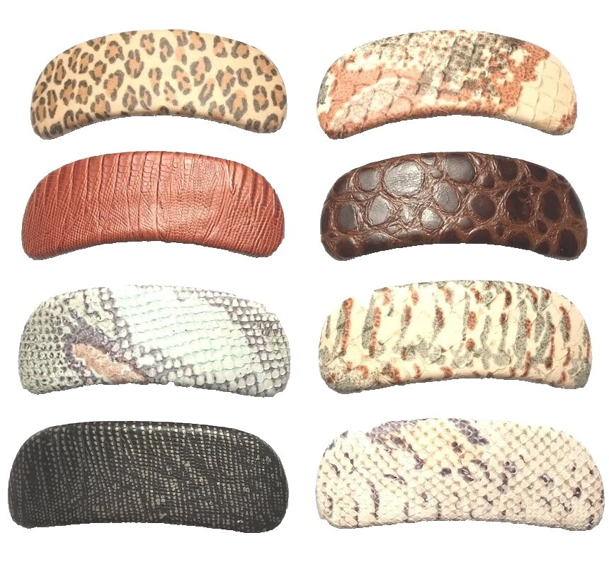 Broches de cabello multicolor de cuero para mujeres