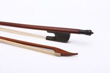 4/4 size violin bow Baroque style Brazilwood stick Ebony Frog Natural Bow hair