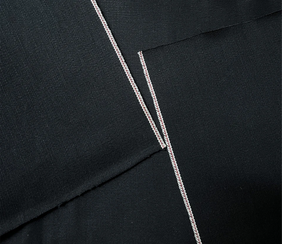 13.8oz Selvedge Black Denim FabricRed Selvage Black Jeans Fabric 32" Wholesale - Image 3 of 3