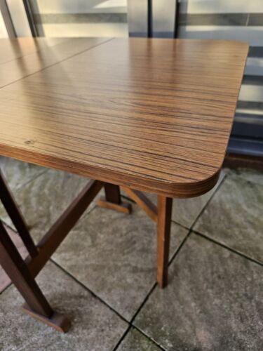 Vintage 1970s Drop Leaf Table Folding Table Mod Century - Picture 11 of 22