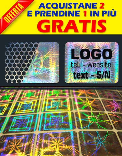 250 Pcs Garanzia Sigillo Ologramma Etichette Adesivo Di Sicurezza Sigillo Di Garanzia 32x15mm ITALIAN TEXT - Foto 3