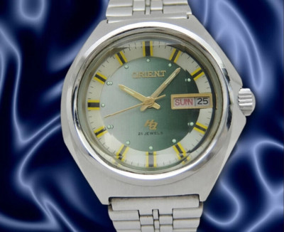 Orient Hiace 21J Ref.F489153-6A Karat Ss Gradient Dial Tag Datum 38mm Automatic'