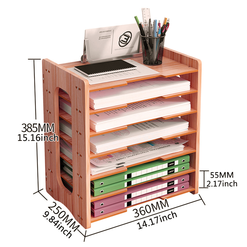 File Storage Rack Desk Organizer A4 Paper Document Holder Office ...