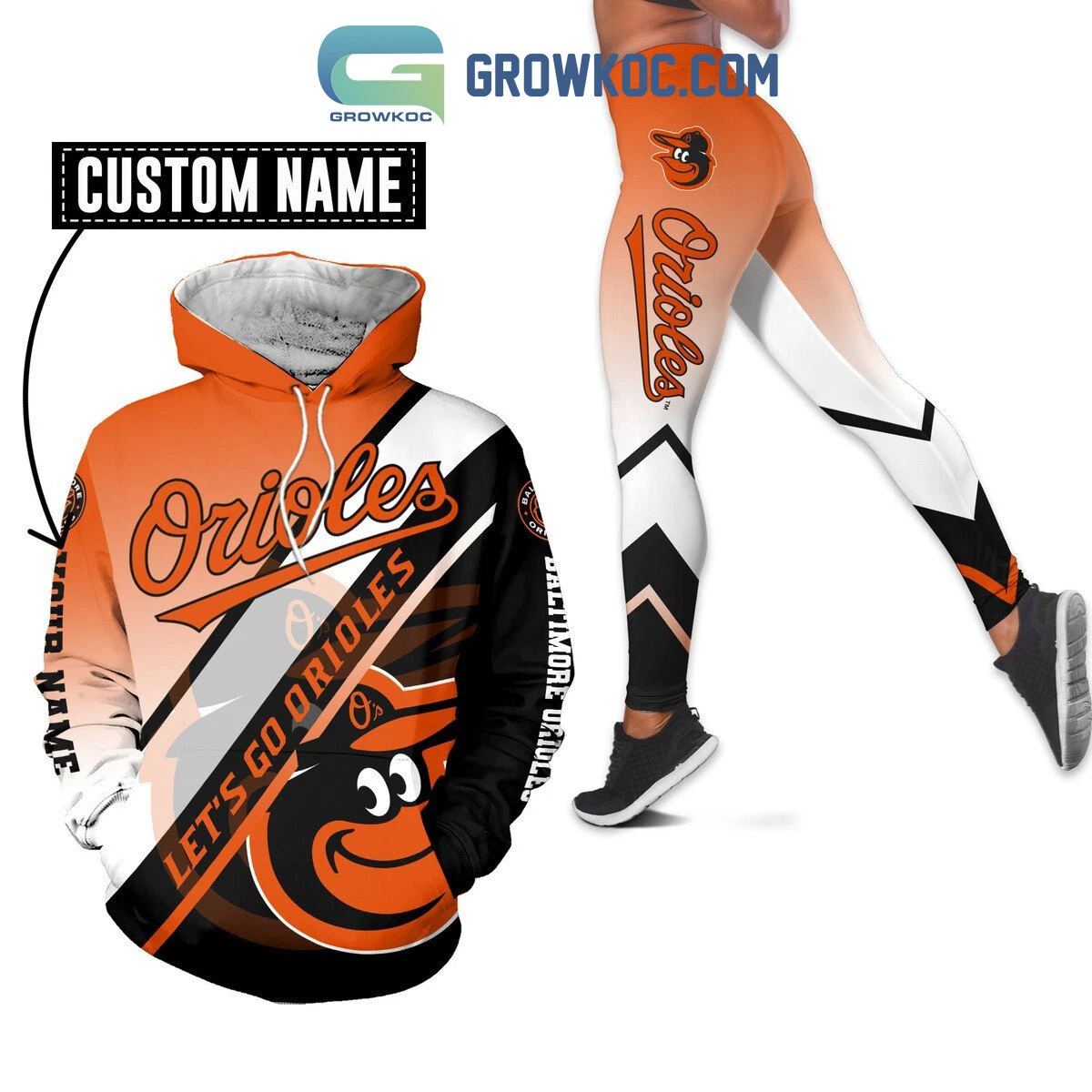 Personalized Baltimore Orioles Let'S Go Hoodie Leggings Set