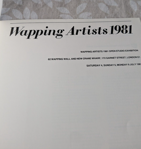 Wapping Artists 1981. Catalogue from Open Studio Exhibition at New Crane Wharf. - Picture 2 of 5