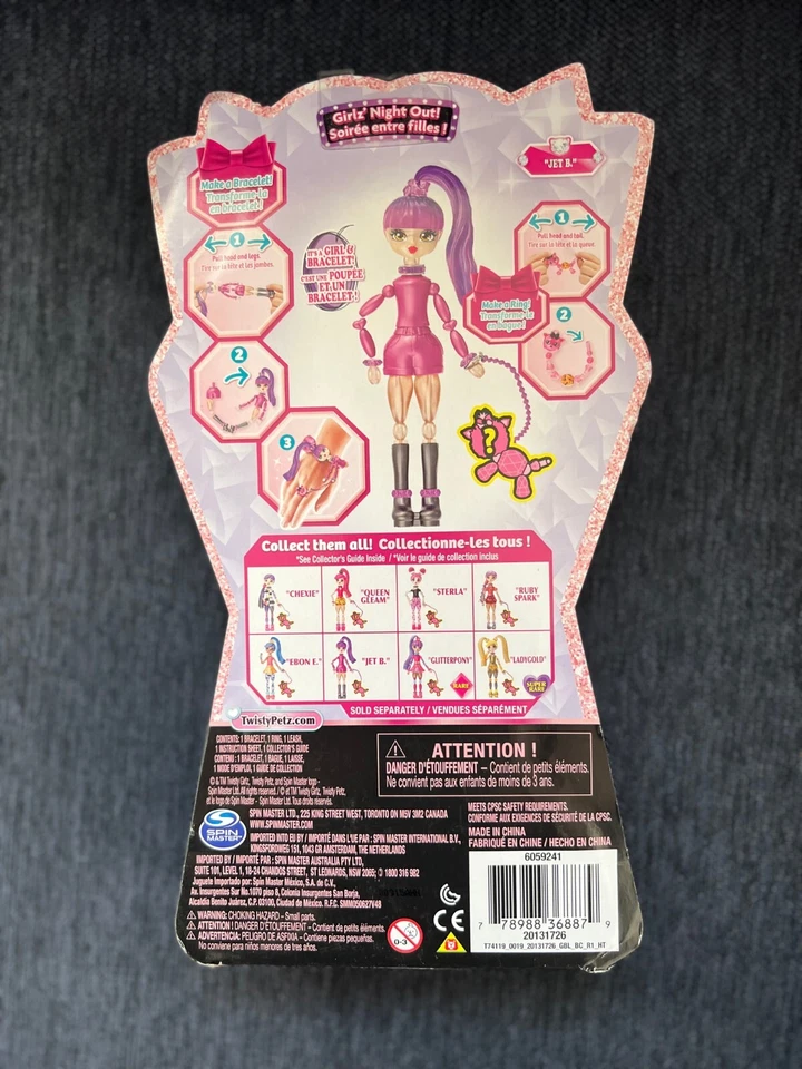 Twisty Girlz Doll- Ebon E. (Box Jet B.) Bracelet - SERIES 2 - NEW w/ RARE DEFECT - Image 4 of 4