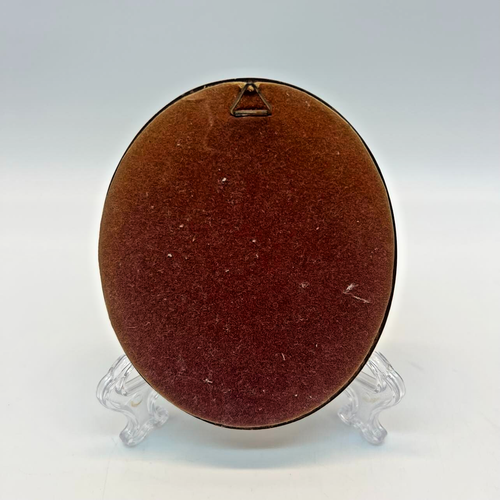 Vintage Set x 2 Florentine Print Oval Wood Frame w/ Gold Tone Trim Made in ITALY - Picture 5 of 10