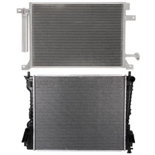 Radiator & AC Condenser Cooling Kit For 2010 2011 2012-2014 Ford Mustang 3.7L