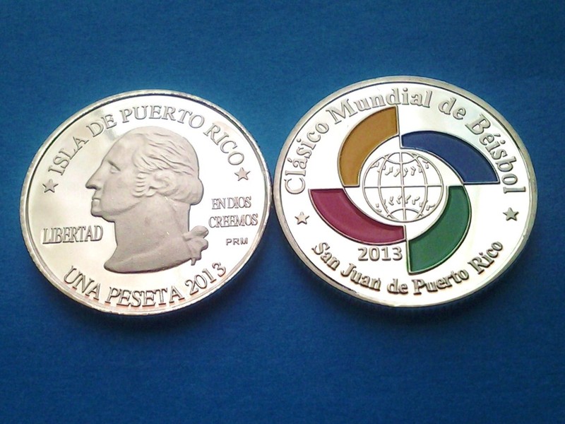 Peseta BASEBALL WORLD CLASIC San Juan Puerto Rico 2013 Mundial Beisbol Toletero 