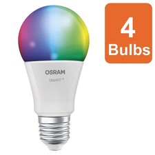 Osram Smart+ Matter E27 Classic A75 Multicolour RGBW Light Bulb 9.5W 4 Pack