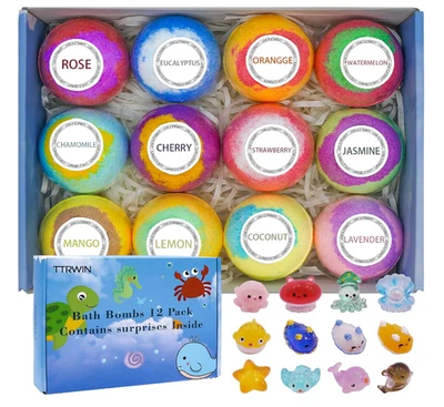 BRANDED 12Pcs, Bath Bomb ,Gift Set,With Surprise, Toys Inside, Bath Bombs for Kids
