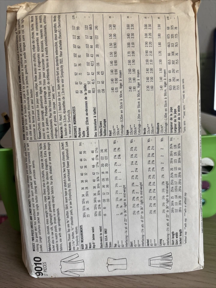 Uncut Factory Folded Plus Size Simplicity Two Piece Dress And Lined Jacket 80s - Image 2 of 2