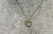 Gold Plated Sterling Silver Rose Pendant Necklace