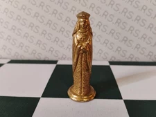ITALFAMA CHESS QUEEN PIECE BRASS METAL 2 1/4"