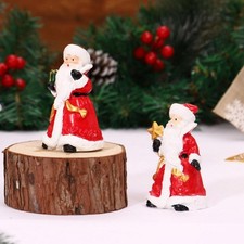 2 Pieces Santa Claus Figurines Sculptures Christmas Gifts Resin Tabletop