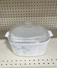 Vtg Corning Ware 3 Liter Shadow Iris Casserole Dish With Pyrex Lid Retro Floral