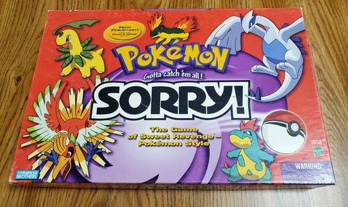Pokemon SORRY Board Game Gold & Silver Edition Vintage Hasbro 2001 99% Complete