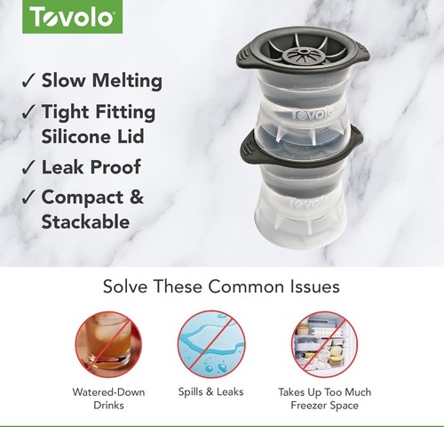 2pack Tovolo Craft Ice Molds Baseball 2.5in Ice Spheres Whiskey Drinks Stackable - Photo 5/9