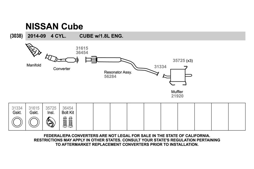 For Nissan Cube 09-14 Quiet-Flow Stainless Steel Oval Bare Exhaust Muffler - Изображение 3 из 4