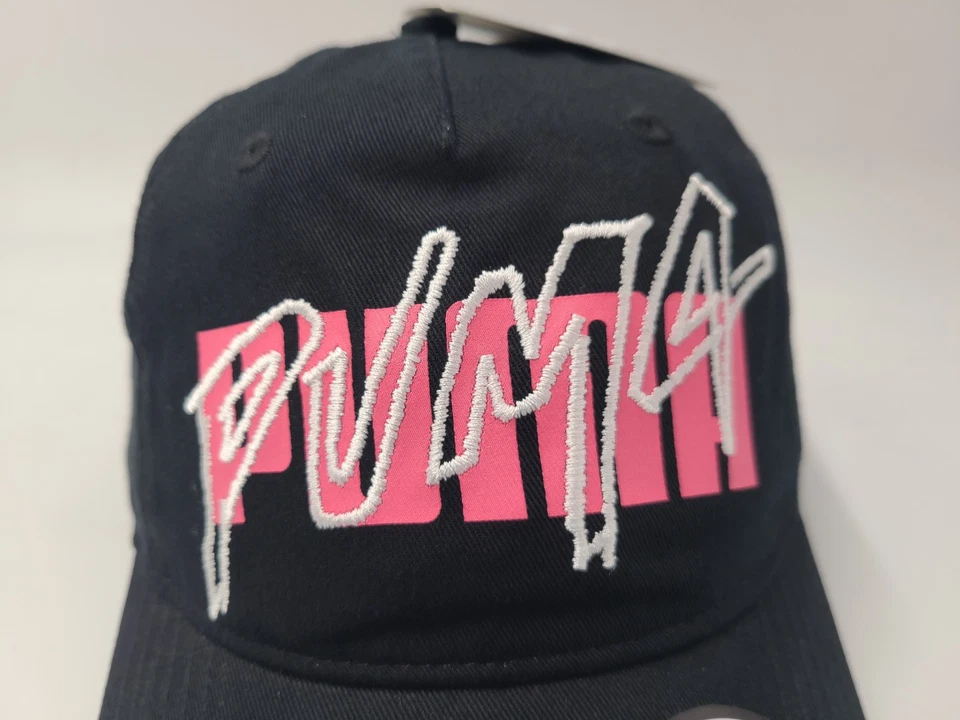 Women Puma Strapback Adjustable Hat Cap Cotton Casual Baseball Dad Black Pink - Image 4 of 4