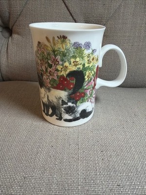 Dunoon Doorways Mug Fine Bone China Sue Scullard England Cat Garden Beautiful