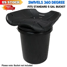 Swivel Bucket Seat for 5 Gallon Bucket Sitting Hunting Fishing Cleaning Up Car