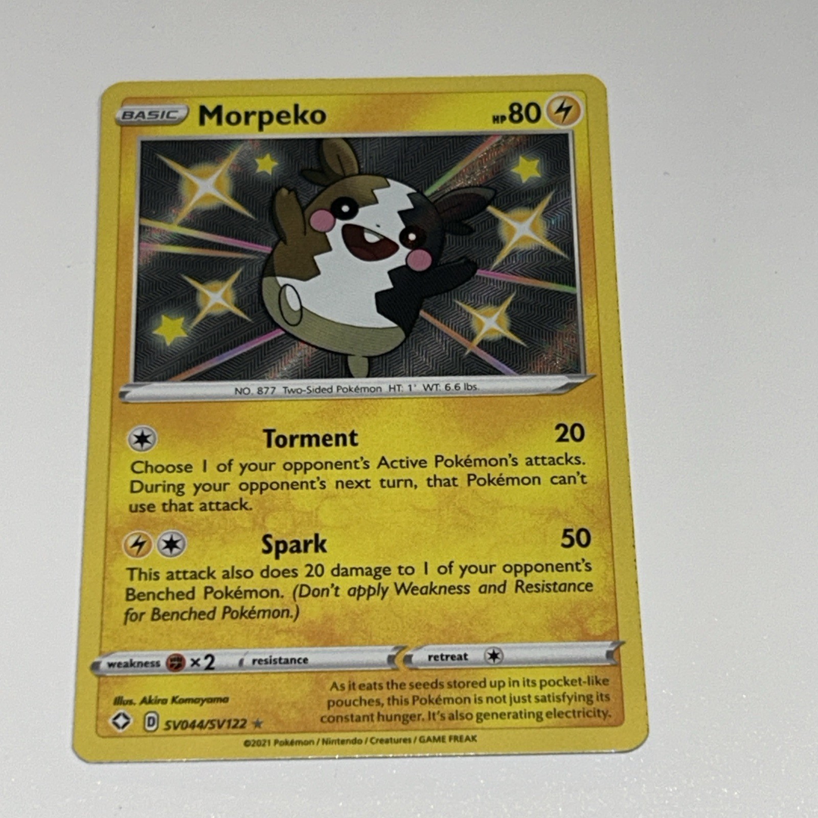 Pokemon TCG English Morpeko SV044/SV122 Shining Fates: Shiny Vault Holo NM