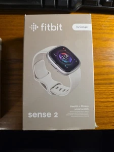 Fitbit Sense 2 Smartwatch - Platinum Aluminum with Lunar White Band - SEALED