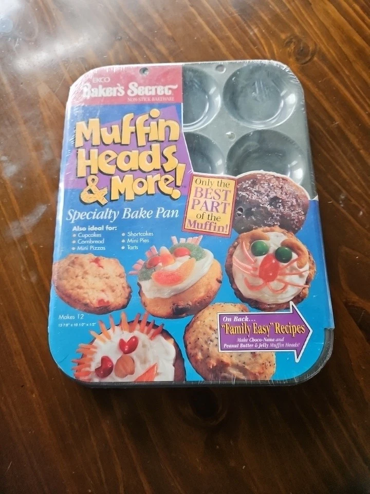 VTG. EKCO Baker's Secret Set Of 2 Muffin Crown Heads/ Muffin Bake Pans- NOS
Opens in a new window or