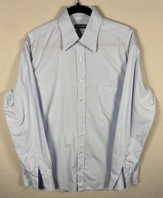Dolce & Gabbana Classic Fit Blue Long Sleeve Button Down Mens Large 16