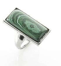 Fashion silver 925 plated ring set Malachite gemstone size 9  Gift  Jewelry