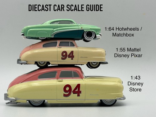 1:43 Disney Pixar Cars Die cast 2 Pk Hudson Hornet & Junior Moon New/Sealed - Picture 7 of 7