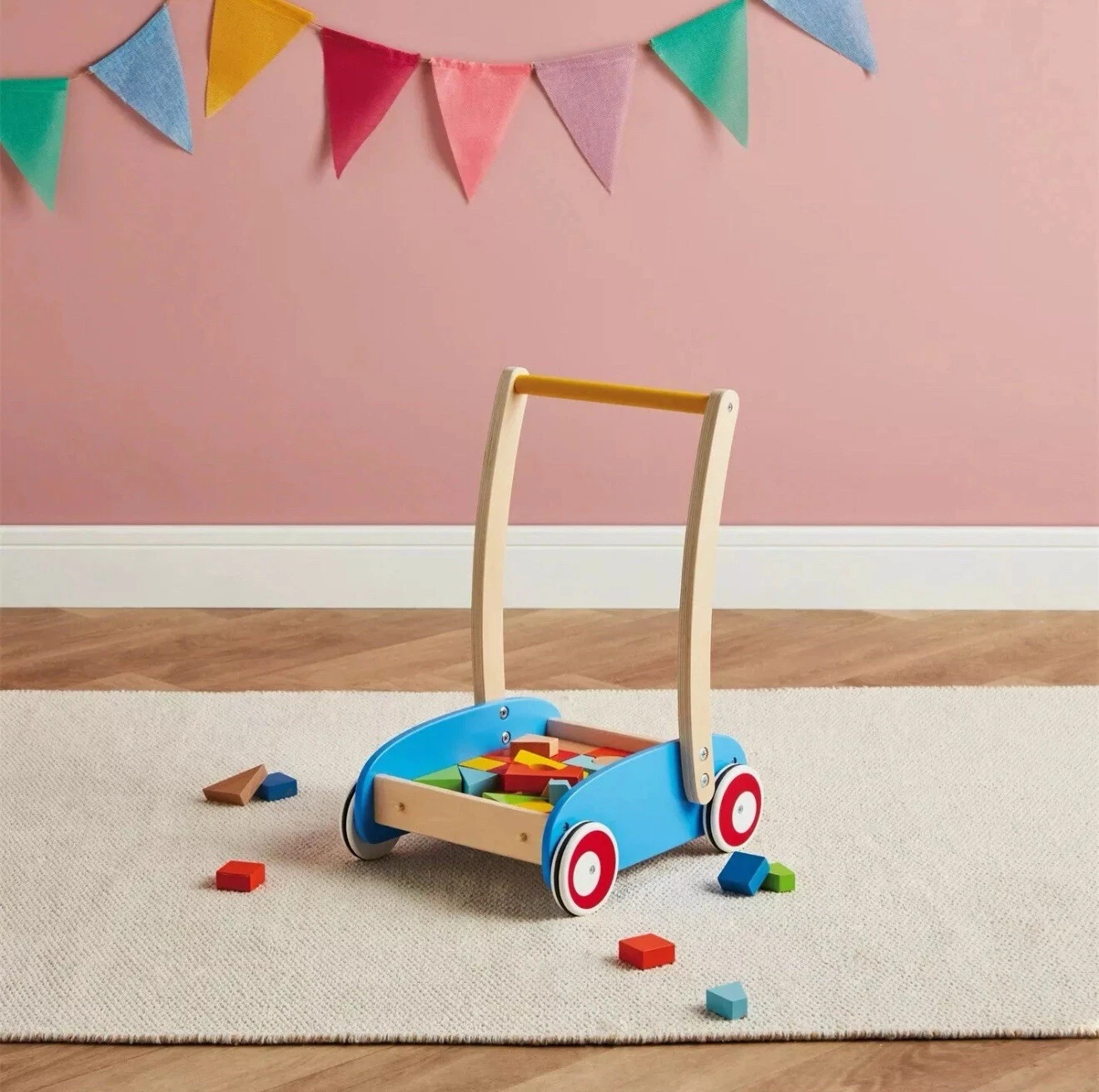 Toylife Wooden Baby Walker With Blocks RRP £49.99
