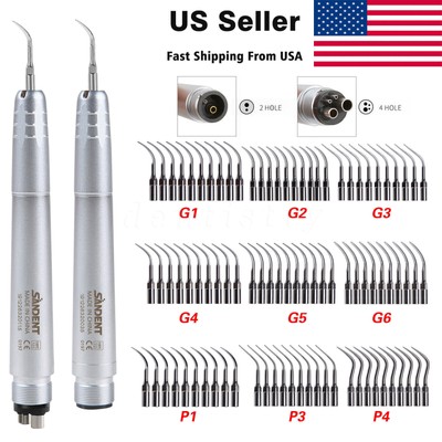 USA Dental Ultrasonic Air Perio Scaler Handpiece Hygienist 2/4-Hole /10 Tips G P