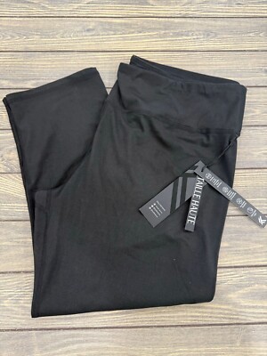 Kyodan Womens Black High-Waisted Leggings 2X 80% Polyester 20% Spandex