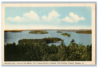 Fort Frances Ontario Canada Postcard Whitefish Bay Lake of the Woods c1940's