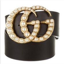 GUCCI GG MARMONT Wide BELT WITH PEARLS 100cm