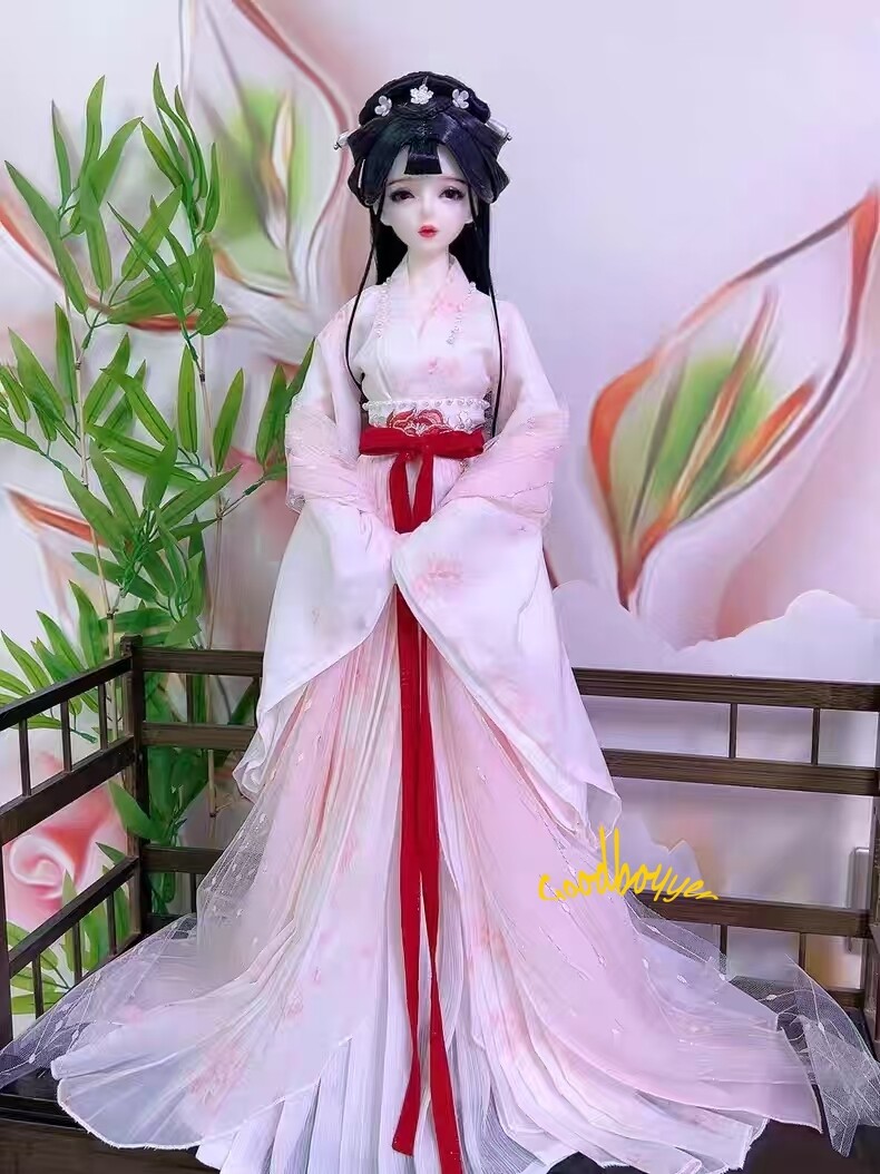 Antique Costume Archaic Outfit Clothes Light Pink Fairy Dress for 1/3SD BJD  Doll | eBay